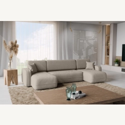 Oreo U Narożnik wypoczynkowy  Komfortowy narożnik wypoczynkowy z funkcją spania i pojemnikiem na pościel Tkanina Legacy 15